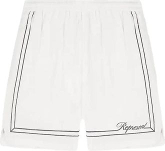 Represent Border-Embroidered Shorts - Mens - Cotton