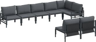 vidaXL Garden Sofa Set 8 pcs Anthracite Steel Vidaxl
