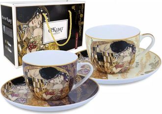 OEM Juego De 2 Tazas Y Platillos Carmani G. Klimt El Beso