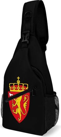 Generic Coat of Arms of Norway Mens Shoulder Bags Sling Crossbody Backpack Travel Hiking Chest Bag with Small Side 38x20cm
