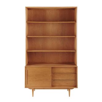 Maisons du monde Librer&iacute;a vintage de roble con 3 cajones y 1 puerta