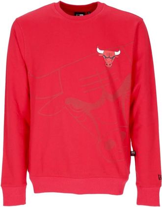 New Era Chicago Bulls Crewneck Sweatshirt - Heren - Sweatshirts - Rood - M - Katoen - Hoodies & sweatvesten