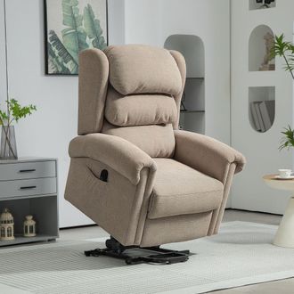 HOMCOM Power Lift Recliner Chair for Elderly with Remote Control in Khaki