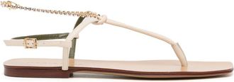 MARIA LUCA chain-link leather sandals - women - Calf Leather/Calf Leather/Calf Leather - 35.5 - Neutrals