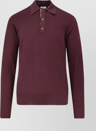 Burberry polo collar ribbed knit sweater