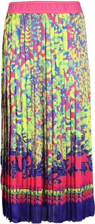 Versace Jeans Couture Pleated Skirt - Green/Pink