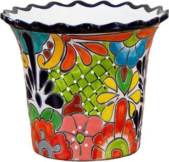 Nearly Natural Handmade Mexican Talavera Ceramic Planter