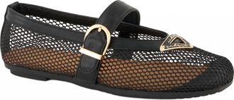 Andrea Womens Mesh Ballet Flat Shoes In Black