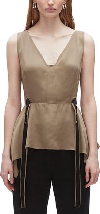 3.1 Phillip Lim V-Neck Sleeveless Flounce Top
