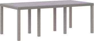 vidaXL Vidaxl - Mesa De Jard&iacute;n Gris Claro 200 X 100 X 73 Cm Rat&aacute;n Sint&eacute;tico