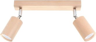 Wonderlamp L&aacute;mpara de techo estilo n&oacute;rdico con 2 focos de madera
