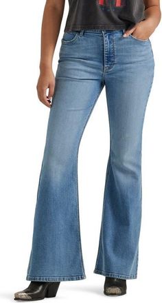 Wrangler High Waist Flare Jeans in Trance at Nordstrom, Size 24 32