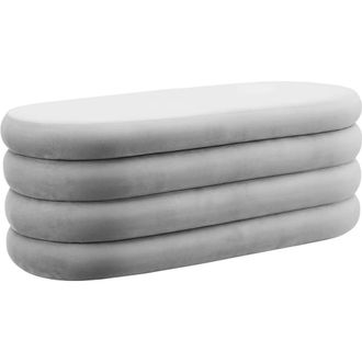 TecTake Bench Altu - With Velvet Or Boucl&eacute; Cover, Padded, Hallway Storage in Grey