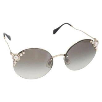 Miu Miu Pre-owned Accessories, female, Yellow, Size: ONE SIZE Pre-owned Metal Sunglasses