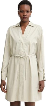 A|X Armani Exchange Katoenen overhemdjurk - Dames - Shirt Kleedjes - Beige - M - Katoen - Kleedjes