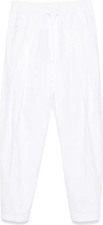 Jil Sander Pantalon met Verstelbare Bandjes - Dames - Wijde Broeken - Wit - M - Katoen - Broeken
