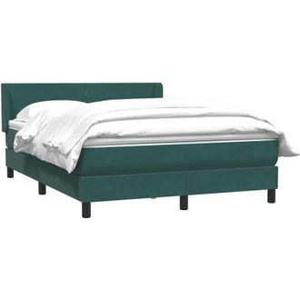 vidaXL Cama Box Spring Con Colch&oacute;n Terciopelo Verde Oscuro 160x210 Cm Vidaxl