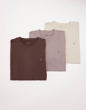 AllSaints Brace T-shirt in triple beige-Brown