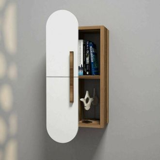 Dmora Dmora - Estanter&iacute;a Aquilae, Estante, Estante De Pared, Estanter&iacute;as Multiusos, 35x22h60 Cm, Nogal Y Blanco, Con Embalaje Reforzado