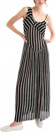 Tach Striped Knitted Maxi Dress In Ikia Black
