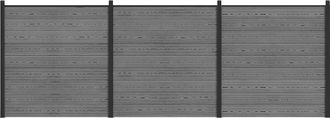 vidaXL Conjunto De Valla 526 X 186 Cm Wpc Y Aluminio Gris Vidaxl