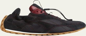 Bottega Veneta Orbit Suede Mesh Low-Top Sneakers