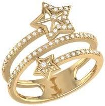 LuvMyJewelry Dreamer Star Glow Spiral Diamond Ring - 0.15ct. in 14Kt Gold Vermeil On Sterling at Nordstrom Rack, Size 7