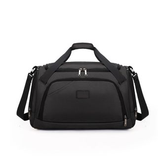 Generic Compatible For Travel Bag Spinning Zipper Large Capacity Casual Soft Solid Color Popular Duffels(Deep brown)