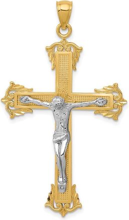 Diamond2Deal 10k Two-tone Crucifix Pendant