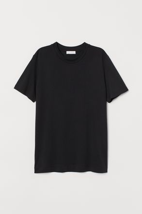 H&M T-Shirt aus Seidenmix - Schwarz