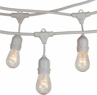 Trade Shop Trade Shop Traesio - Trade Shop - Catena Luminosa Esterno Ip44 Cordoniera Portalampada A Cascata 10xe27 11mt St-ap - Blanco