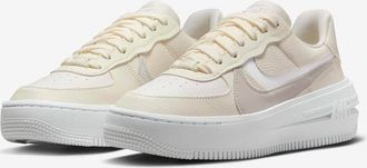 Nike Womens Nike Air Force 1 PLT. AF. ORM DJ9946-107 Sneaker Ivory leather Casual Shoes