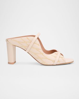 Malone Souliers Norah Nappa Leather Block-Heel Sandals