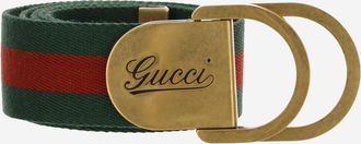 Gucci Mens Belt With Web Ribbon Multicolour Fabric