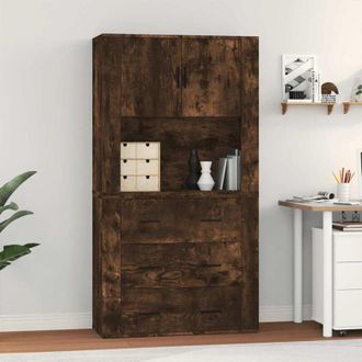 vidaXL vidaXL Credenza Rovere Fumo in Legno Multistrato