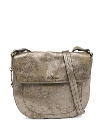 Cole Haan Leren schoudertas met omslag - Zilver