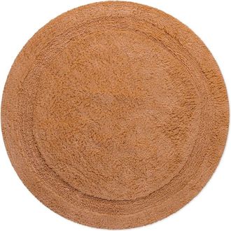 Wecon Home Alfombra de ba&ntilde;o terracota redonda de algod&oacute;n 80 cm