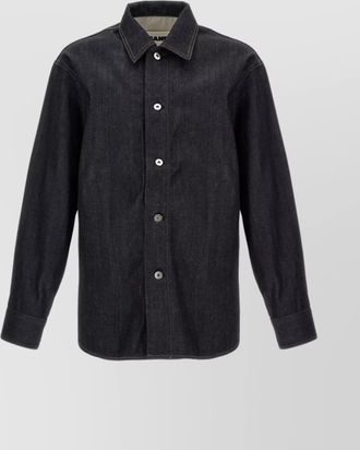 Jil Sander denim overshirt buttoned cuffs