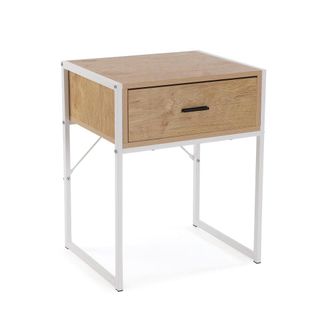 VERSA Mesita de noche en madera aglomerada marr&oacute;n claro