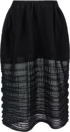 Issey Miyake Womens Black Polyester Midi Skirt