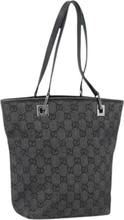 Gucci Pre-owned Vintage GG Canvas Tote Bag - Dames - Vintage Shopper - Zwart - ONE Size - Vintage