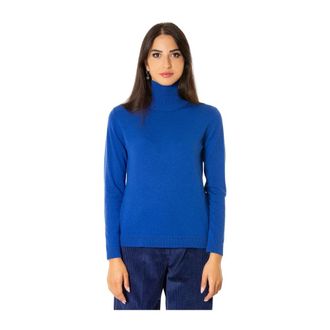Max Mara Kiku Turtleneck - Dames - Truien - Blauw - Maat: L Zijde