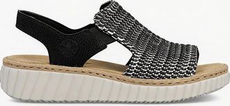 Rieker Womens Rieker RACHEL Womens Wedge Sandals Black - Size: 3.5