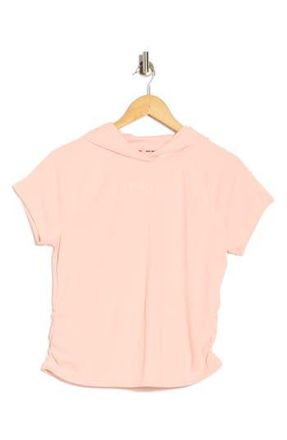 DKNY Ruched Short Sleeve Hooded T-Shirt in Peach Spritz at Nordstrom Rack, Size X-Small