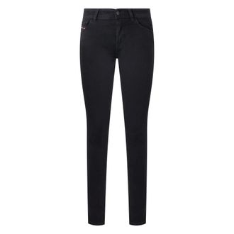 Diesel Slim Fit Broek - Dames - Jeans - Zwart - Maat: W25 Katoen
