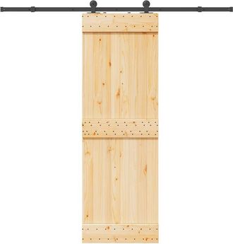 vidaXL Vidaxl - Puerta Corredera Con Herrajes Madera Maciza De Pino 70x210 Cm