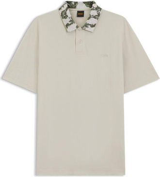 BOSS Relaxed-fit polo with jacquard collar