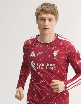 adidas Liverpool FC 26/27 Home - Maglia per partite in casa a maniche lunghe color granata attivo-Rosso
