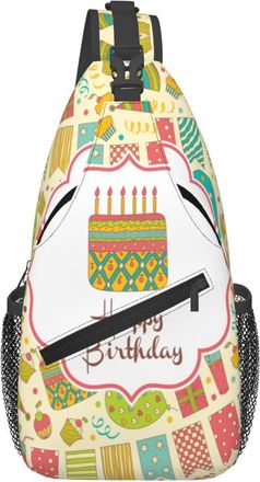 Generic Happy Birthday Card Best Regards Crossbody Bag Adjustable Cross Body Bag Trendy Daypack For Men Sports Women