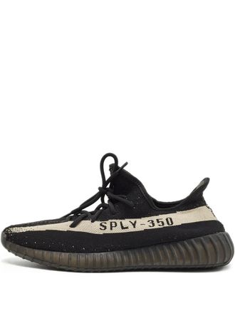 Yeezy by Kanye West Boost 350 V2 knitted low-top sneakers - men - Fabric/Fabric/Rubber - 46.5 - Black
